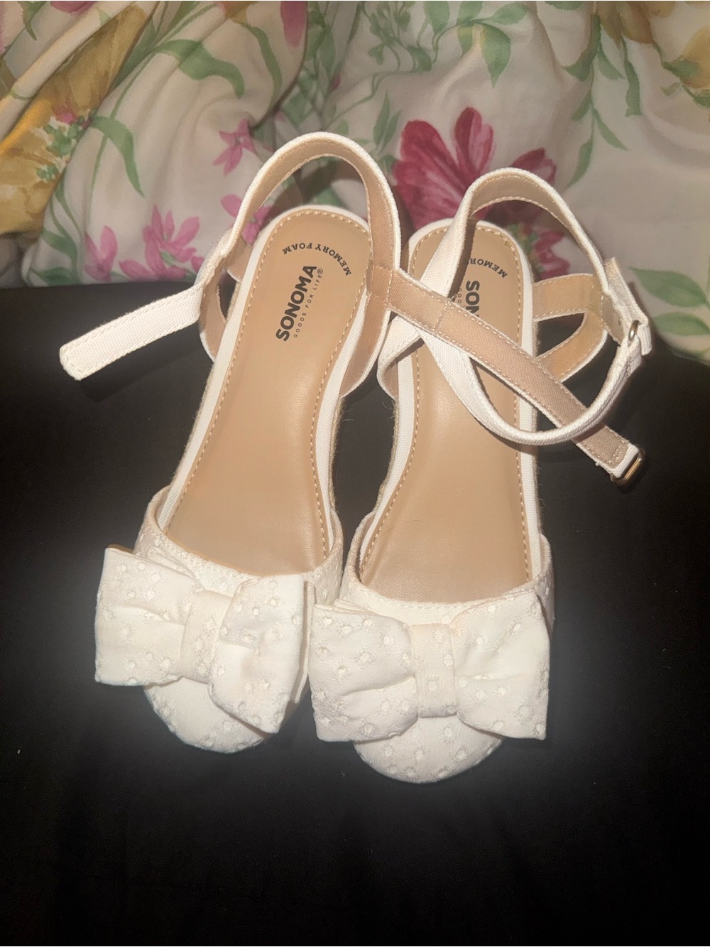 Sonoma Cream Bow Slingback Sandals
